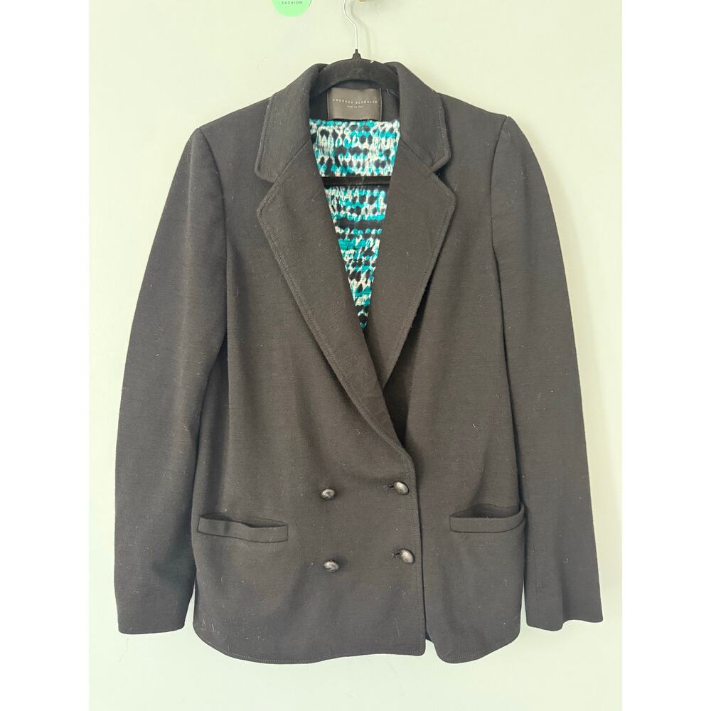 Proenza Schouler Black Wool Double-Breasted Blazer – Size 10 High end designer